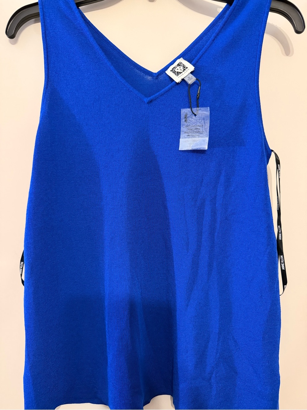 Anne Klein Bold Royal Blue V-Neck Knit Top